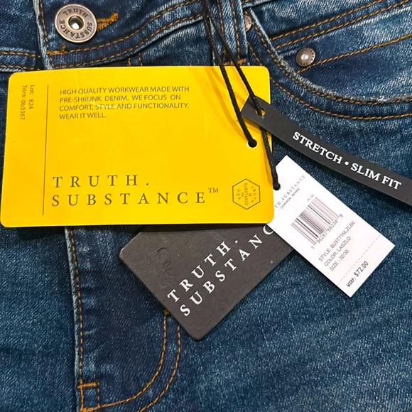 NWT Mens Truth.Substance Distressed Slim Fit Stretch Jeans - Picture 7 of 9